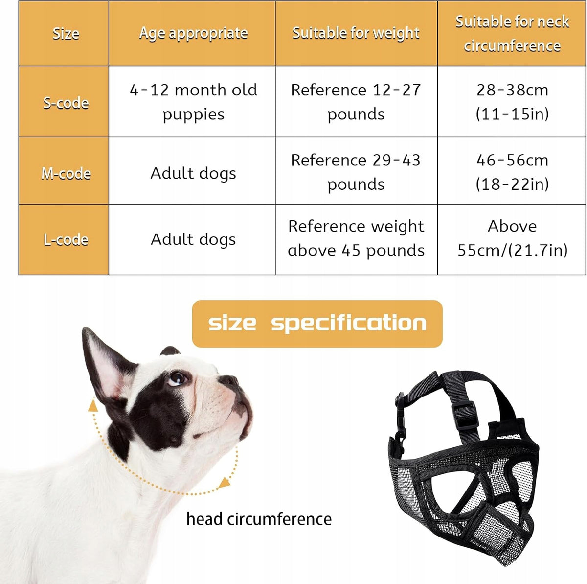MUZZLE FOR FRENCH BULLDOG NET M BLACK Manufacturer code KAGANIEC BULDОГ FRANCUSKI ANGIELSKI SIAT