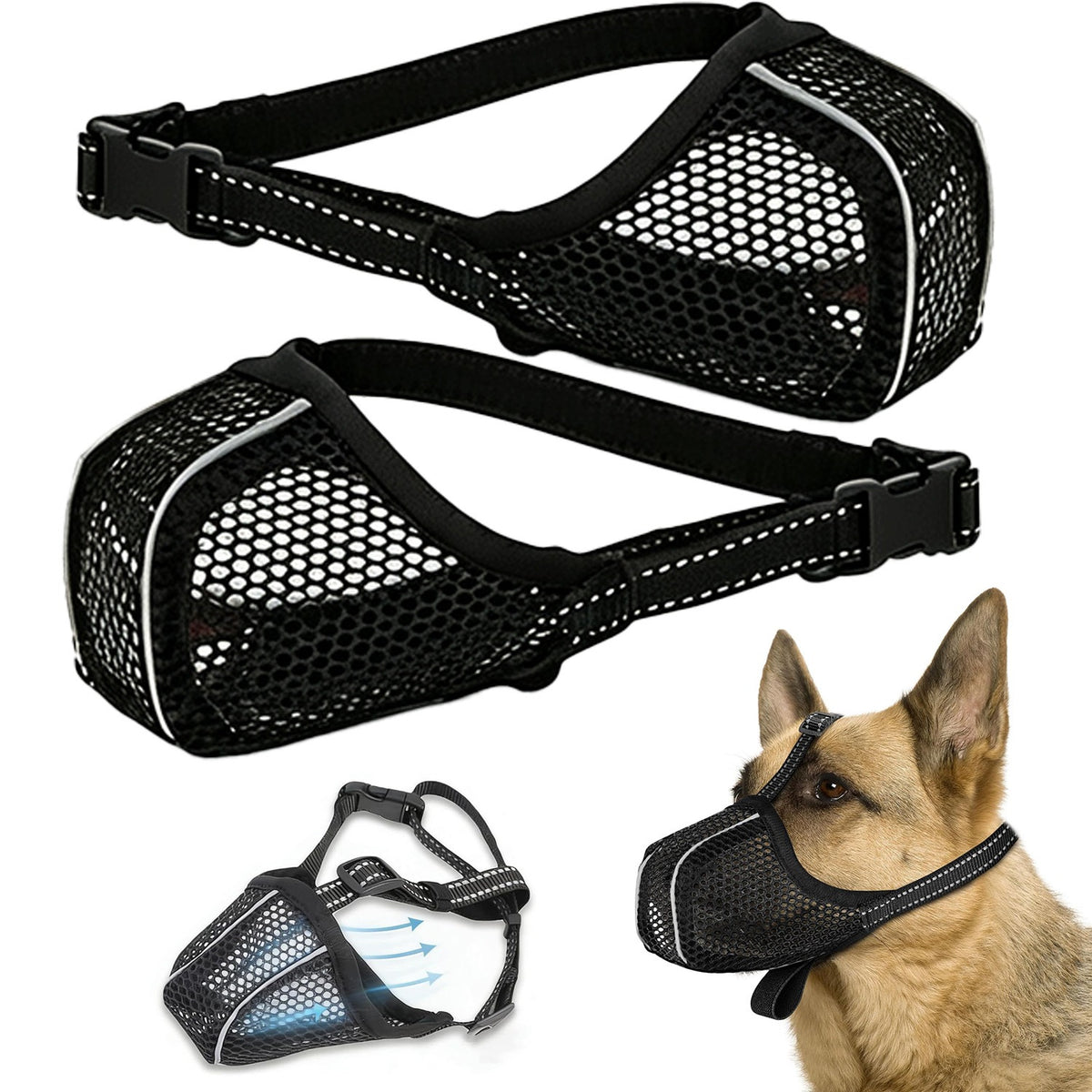 MUZZLE LIGHT ADJUSTABLE PHYSIOLOGICAL FOR DOG MATERIAL PLASTIC S