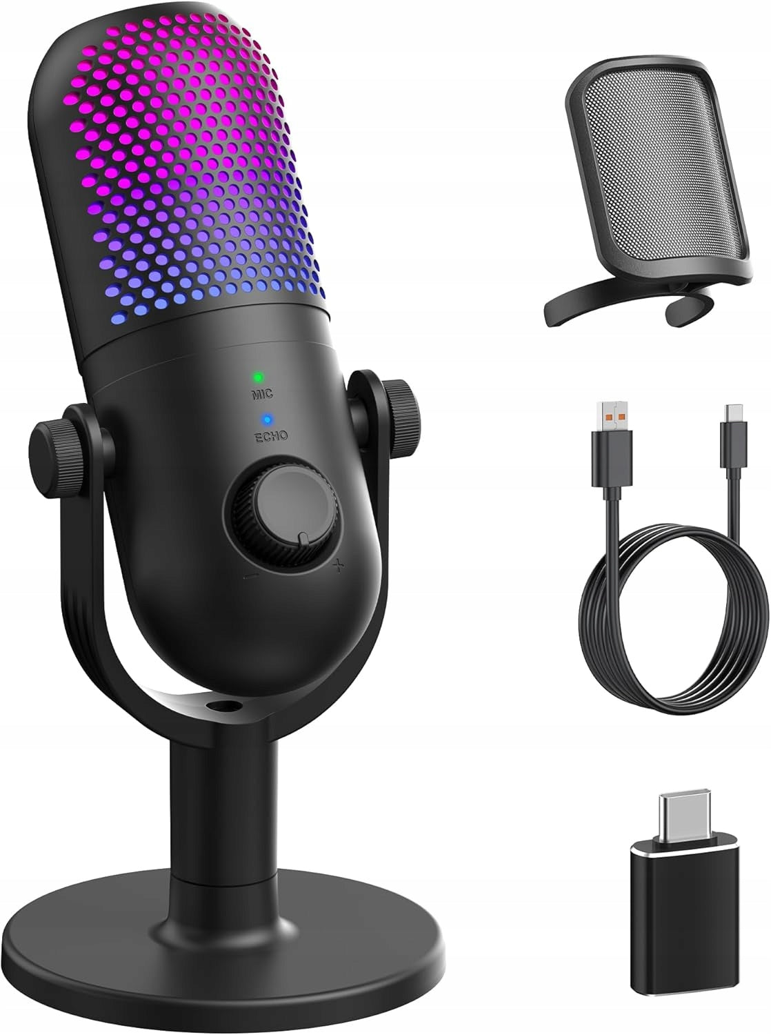MYCOPHONE USB GAMING RBG STANDING FAST MUTE BLACK