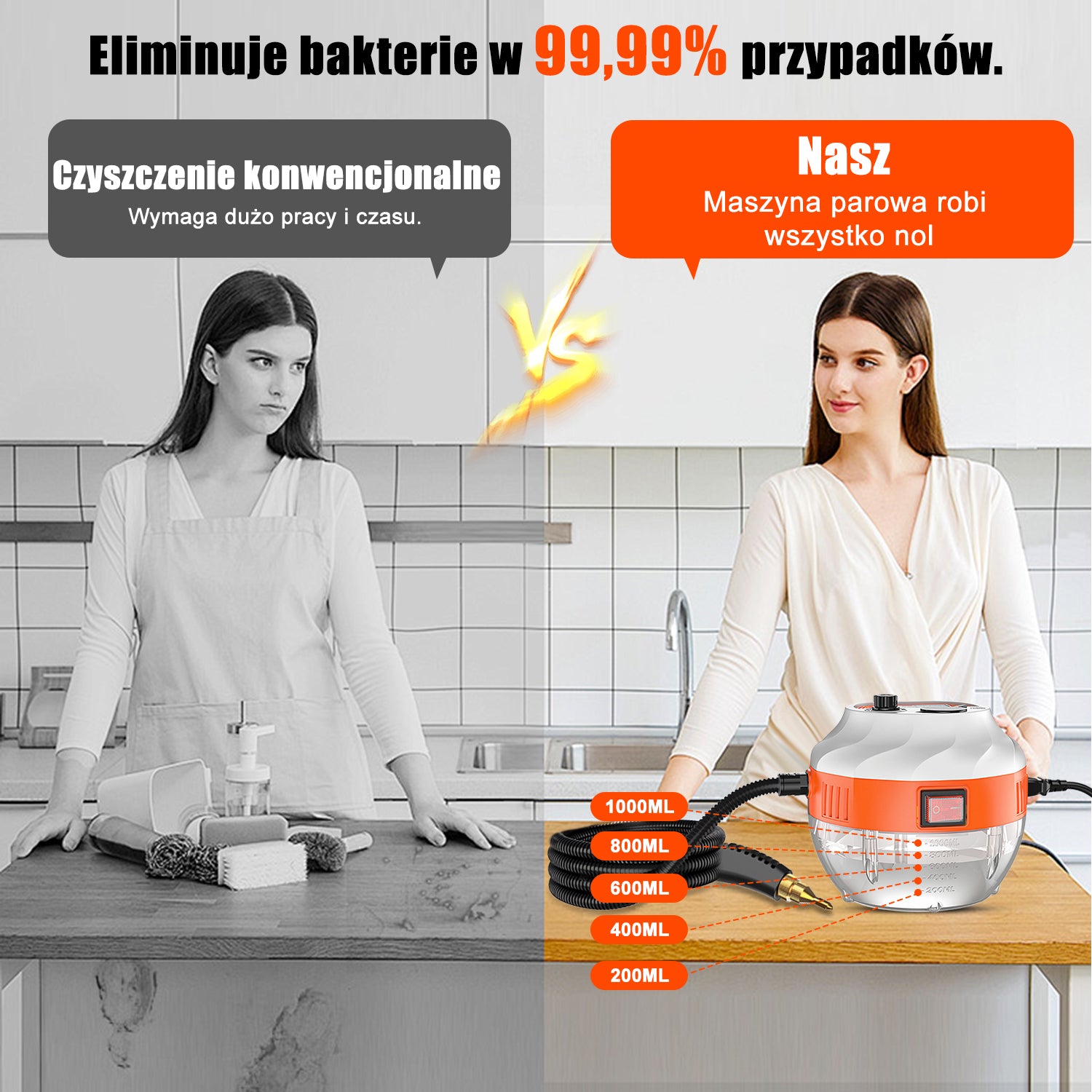 MYJKA PAROWA Ultrixe 3800 W 6-biegowa 3BAR kolor pomarańczowy Brand no brand