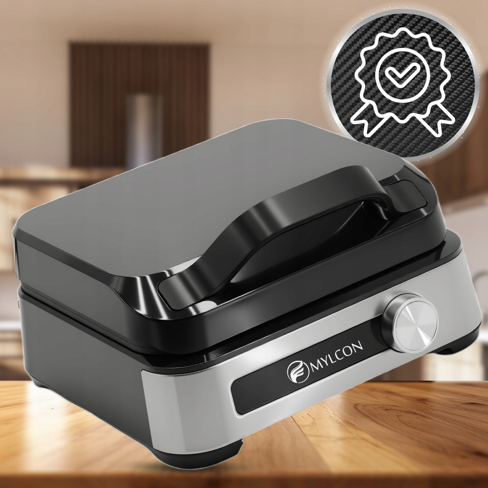 MYLCON 2000W WAFFLE MAKER WITH TEMPERATURE CONTROL 2 LARGE CRISPY WAFFLES XXL Packaging status original