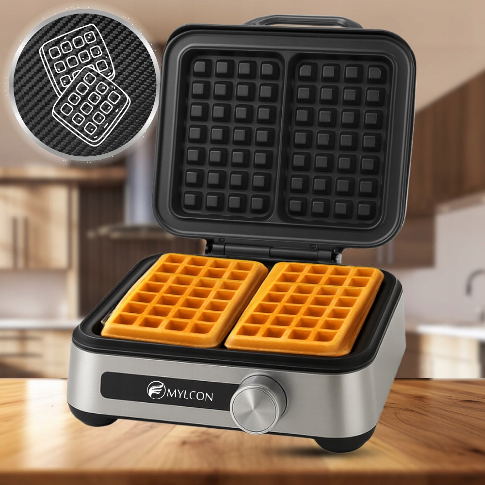 MYLCON 2000W WAFFLE MAKER WITH TEMPERATURE CONTROL 2 LARGE CRISPY WAFFLES XXL Power rating 2000 W