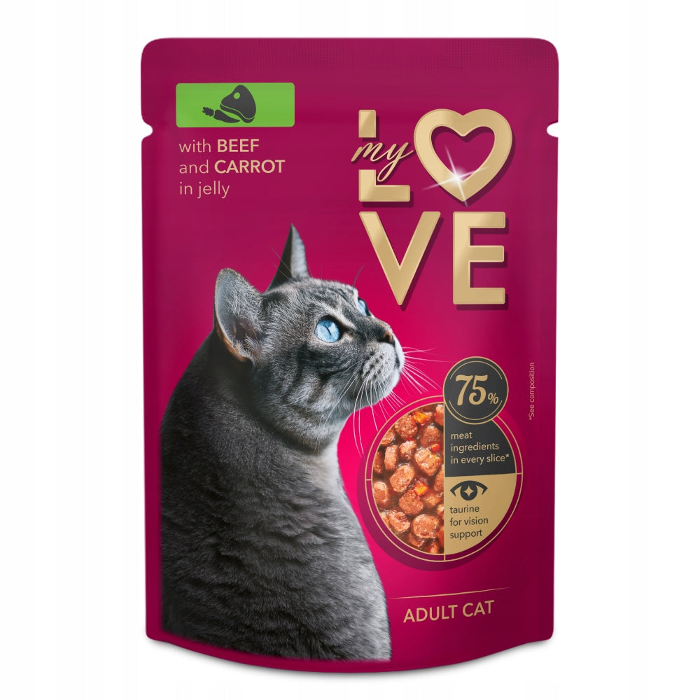 MYLOVE Cat Wet Food Beef & Carrot Jelly Taurine 24x 85g Manufacturer code 4820269143869