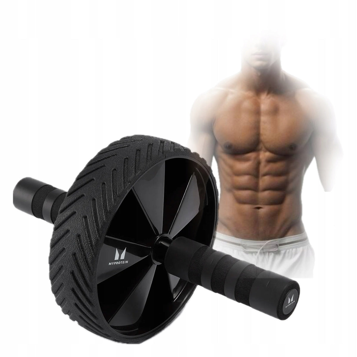 MYPROTEIN ABDOMINAL EXERCISE WHEEL AB WHEEL ROLLER WITH KNEE MAT