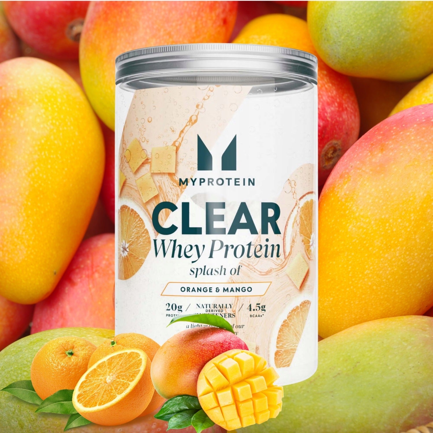 MYPROTEIN Clear Whey Splash of Orange and Mango Protein Conditioner 390g Packaging status original