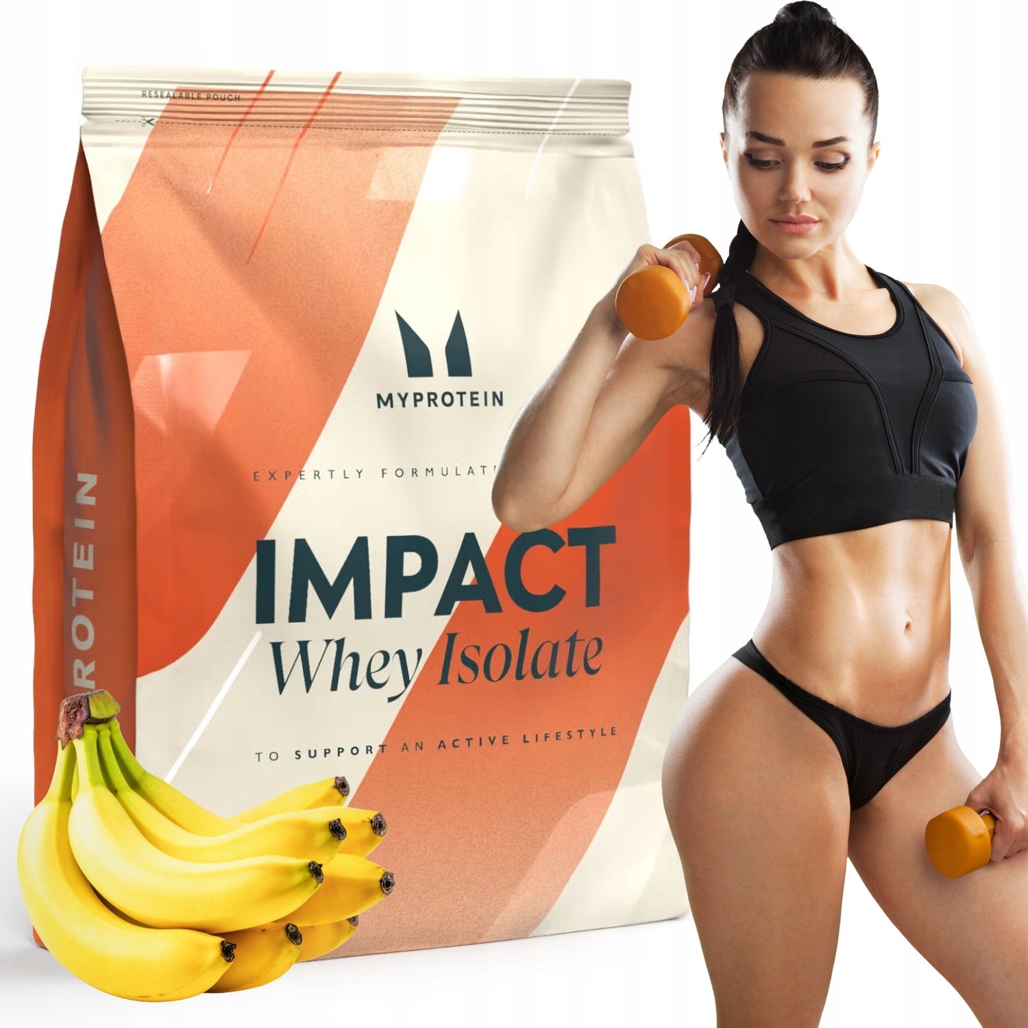 MYPROTEIN IMPACT WHEY ISOLATE WPI powder 780g taste BANANA