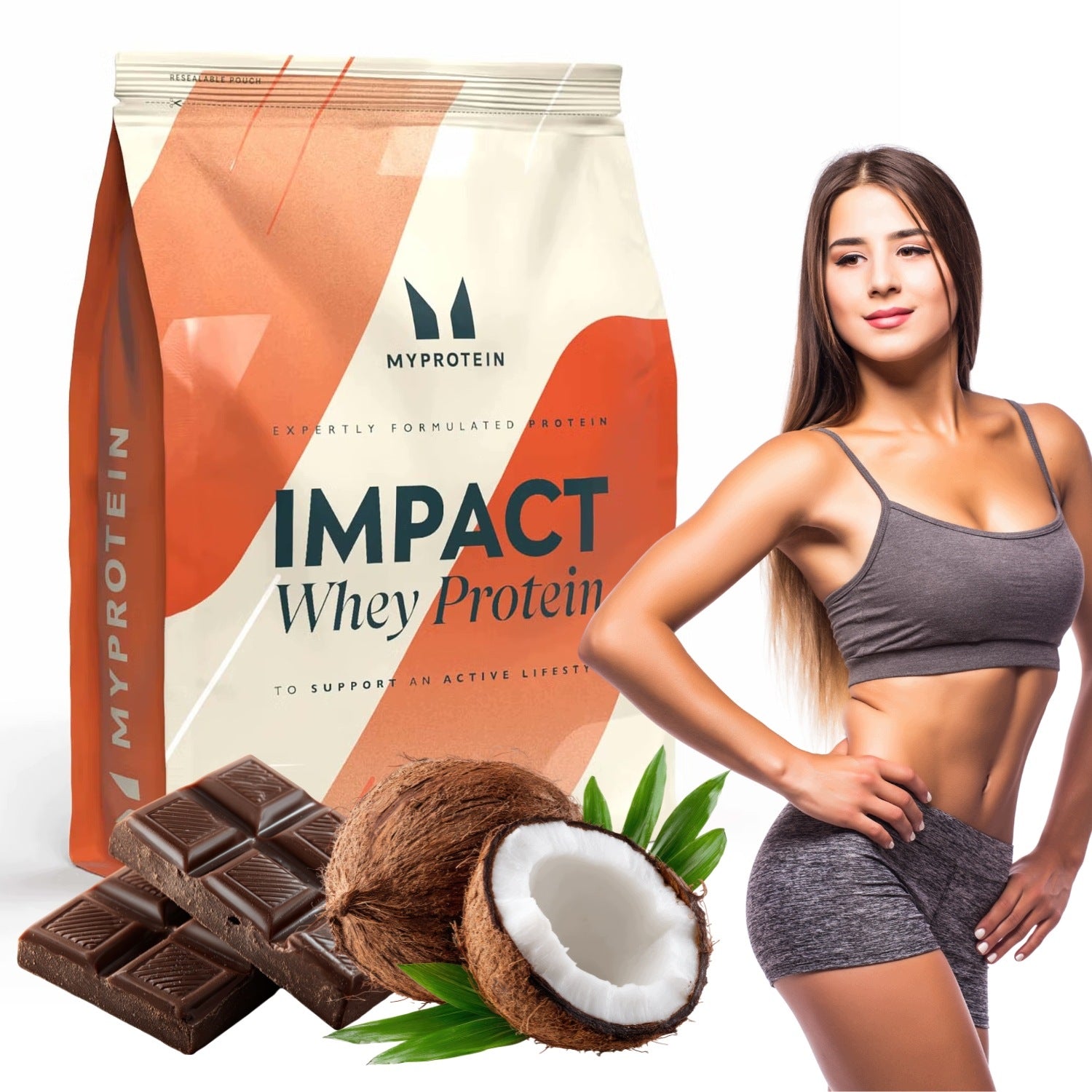 MYPROTEIN PROTEIN SUPPLEMENT 2,61kg impact whey protein WPC flavor CZEKO COCONUT