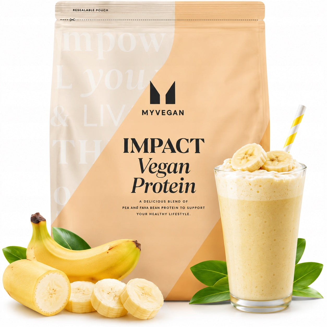 MYVEGAN MYPROTEIN VEGAN PROTEIN BLEND 1KG PEA AND BEAN VEGETABLE PROTEIN