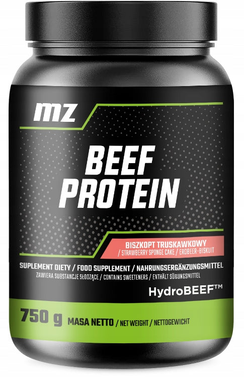 MZ Beef Protein 750g - beef protein, strawberry biscuit flavour