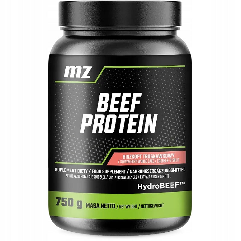 MZ-Store Beef Protein 750g beef protein hydrolyzed strawberry biscuit