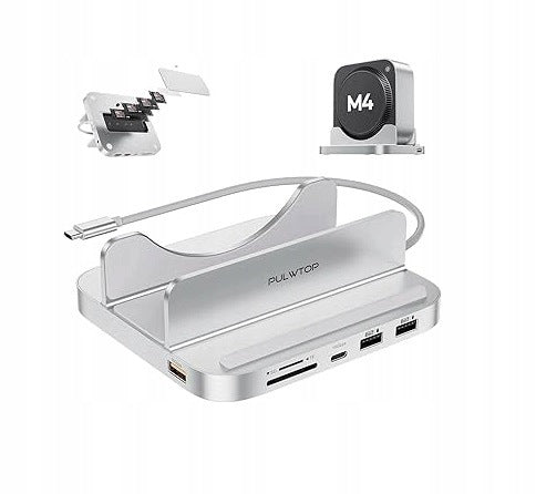 Mac Mini M1 M2 8in1 Vertical SSD M.2 NVMe USB 10Gb/s SD TF Docking Station