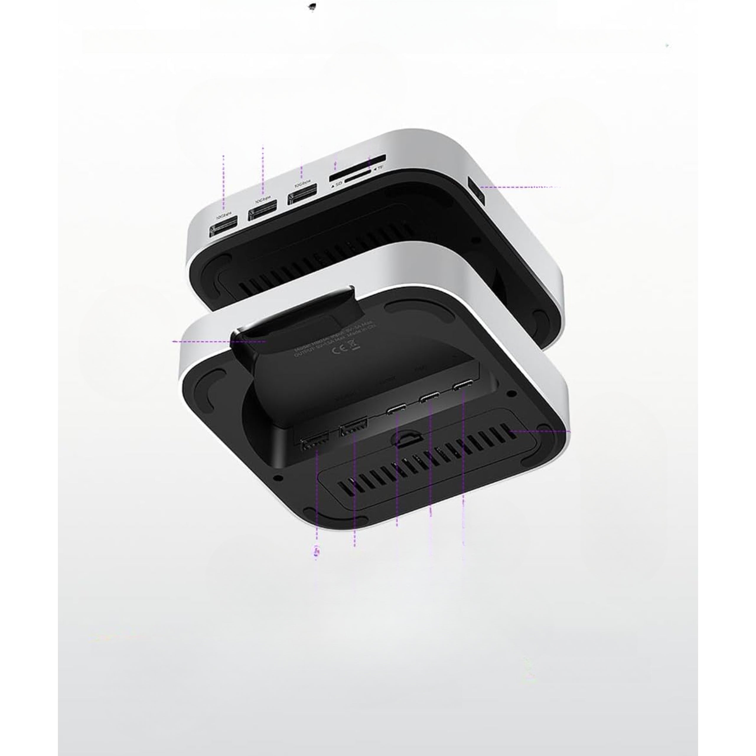 Mac mini M4 docking station with NVMe M.2 2280 enclosure, 6xUSB-A 10Gbps Packaging status original