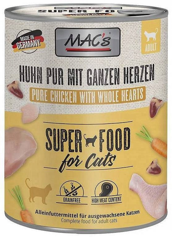 Mac's CAT Adult Wet Cat Food with Chicken and Hearts 800g
