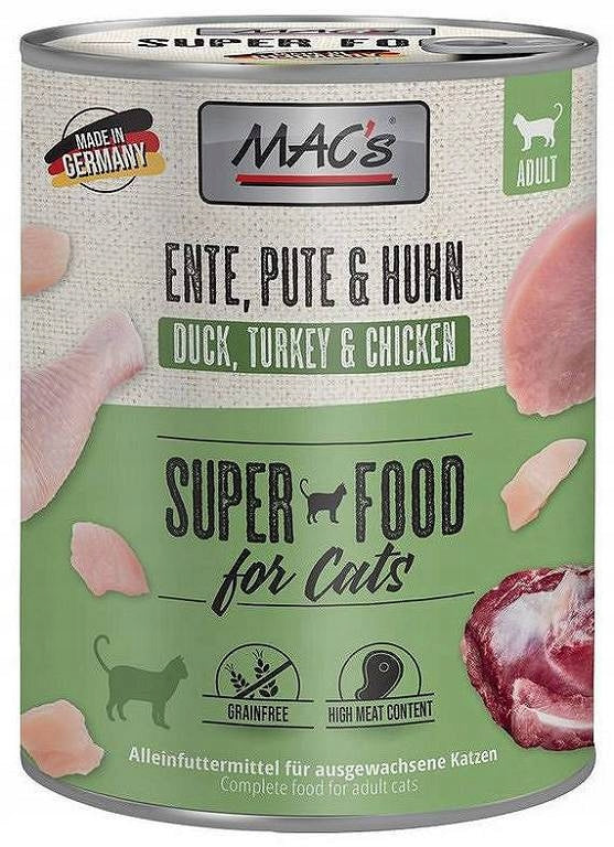 Mac's CAT Adult Wet Food with Duck, Turkey and Chicken for Cat 800g