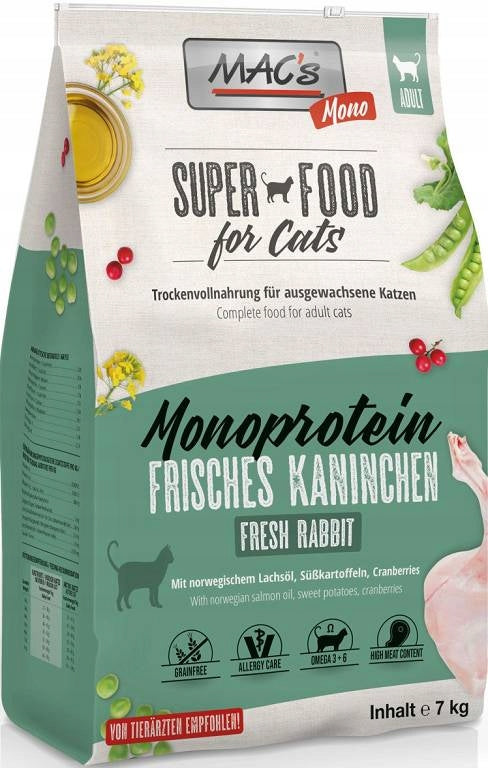Mac's CAT Monoprotein Adult Rabbit Dry Cat Food 7kg