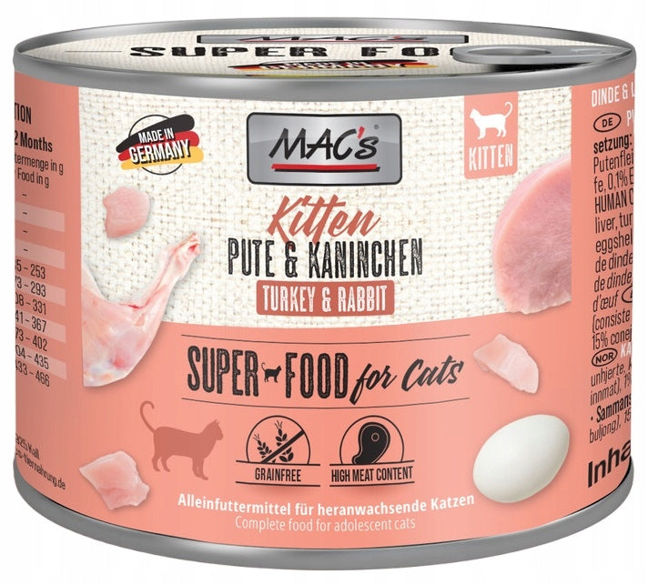 Mac's Cat Kitten Turkey Rabbit Can 200 g