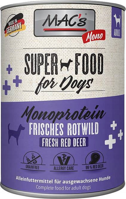 Mac's DOG Mono Sensitive Adult Wet Food with Deer for Dogs 400g