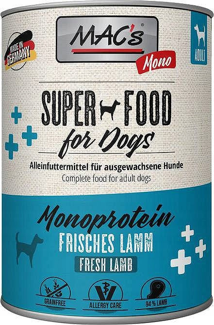 Mac's DOG Mono Sensitive Adult Wet Food with Lamb for Dogs 400g