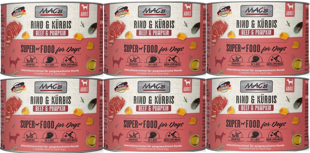 Mac's Dog Adult Beef and Pumpkin 6x200g