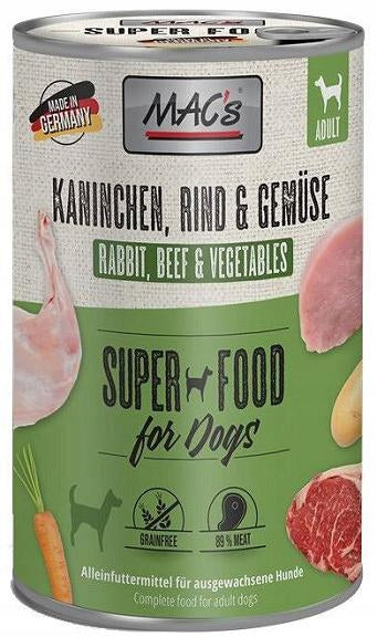 Mac's Dog Adult Food with Rabbit, Beef and Vegetables 400g Manufacturer code 4027245009199