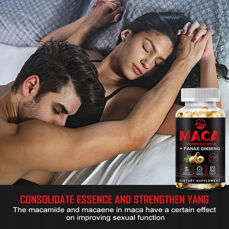 Maca root 10000 mg, Ashwagandha, ginseng extract, enhances Packaging status original