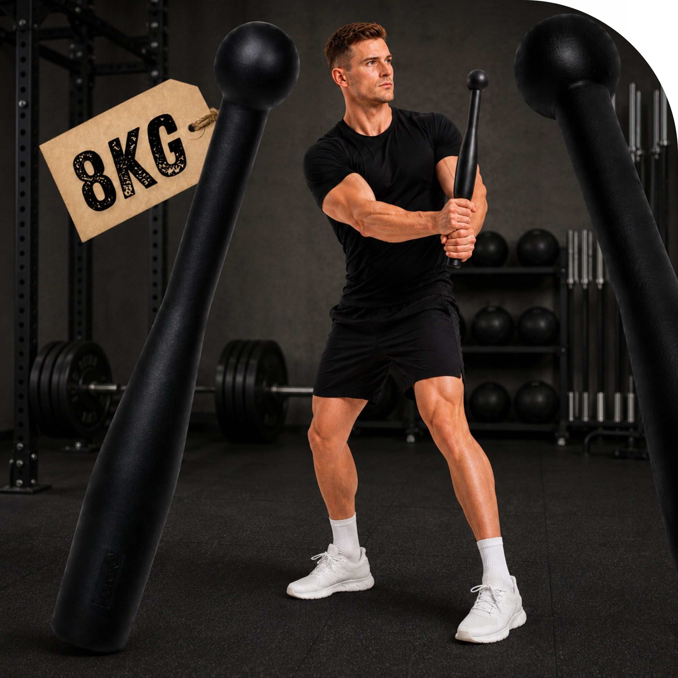 Mace 8KG Clubbell Exercise Clubbell Gymnastic Training Cast Iron Packaging status original