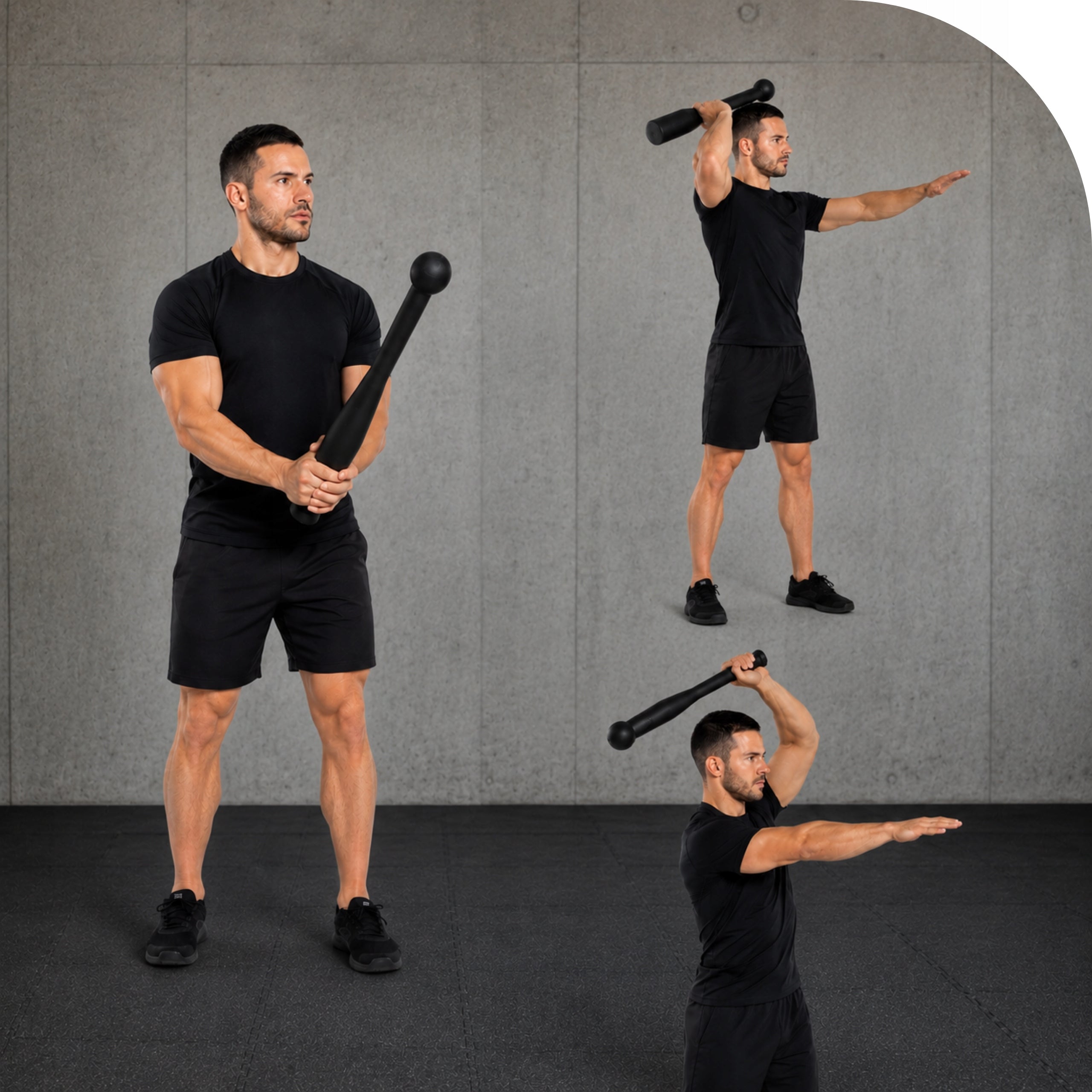 Mace 8KG Clubbell Exercise Clubbell Gymnastic Training Cast Iron Total weight 8 kg