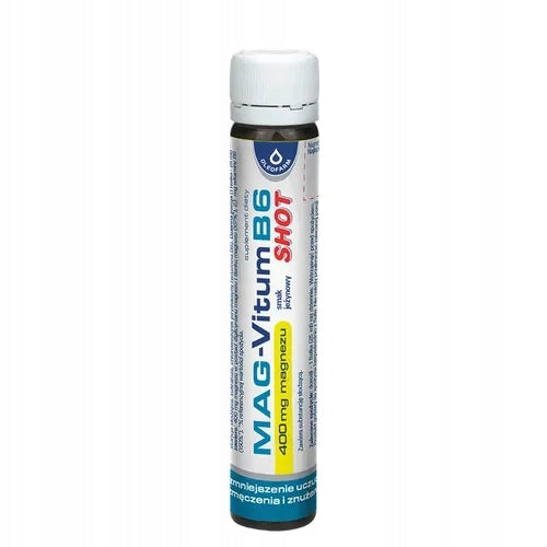 Mag-Vitum B6 SHOT, set of 20 x 25 ml 400 mg magnesium for drinking blackberry flavour Manufacturer code 5904960012200