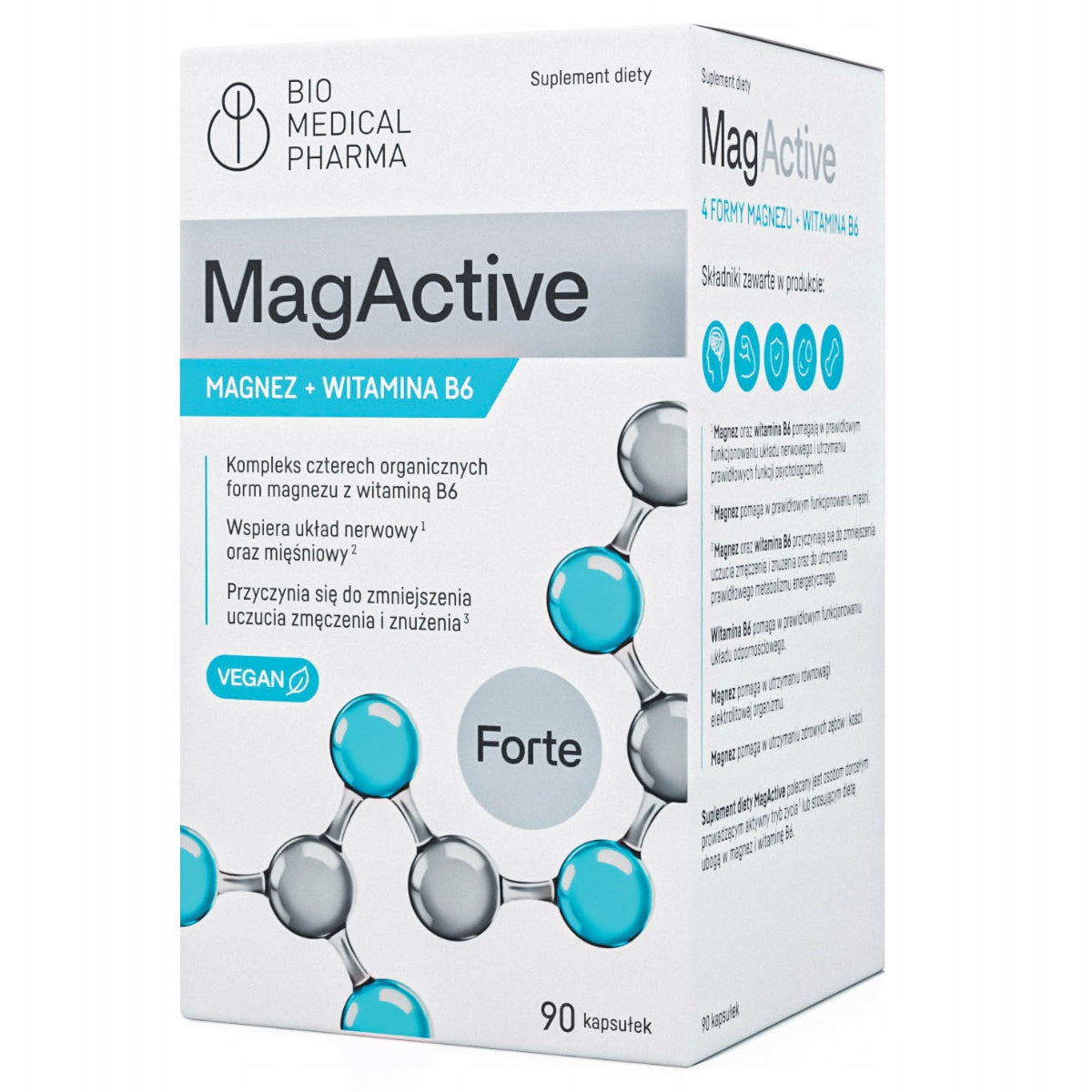 MagActive FORTE 4 Organic Magnesium Molds + Vitamin B6 - High Absorption