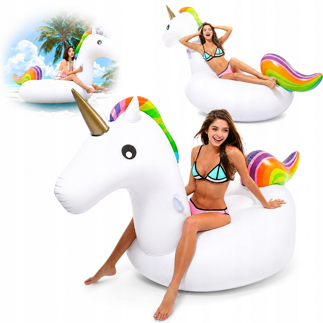 Maga LARGE MATTRESS Inflatable Swimming WHITE UNICORN XXL