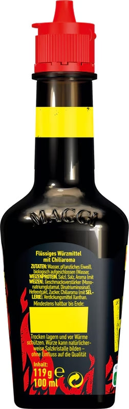 Maggi Hot Spicy Liquid Seasoning for Soups Dishes from Germany 2x100ml Packaging status original
