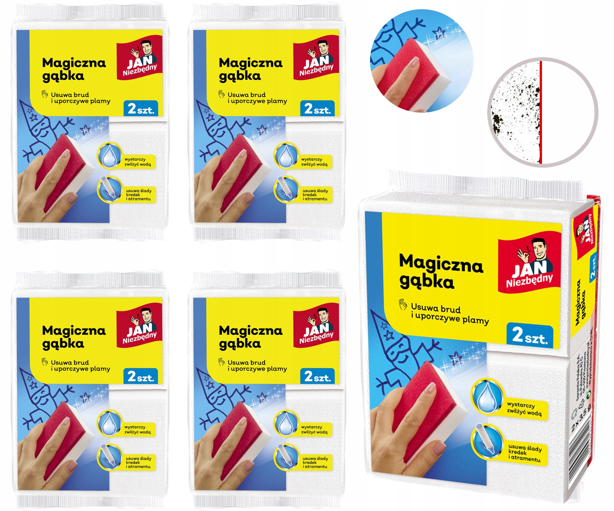 Magic Sponge Jan Essential For Stain Stains Furniture Walls Set of 10 Pieces