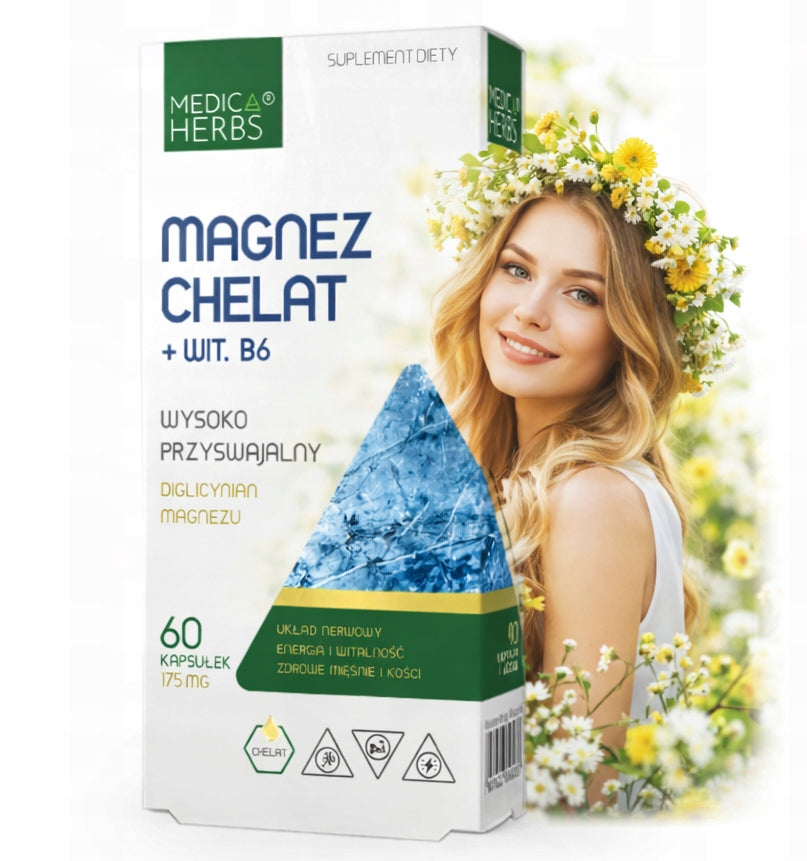 Magnesium 100% Chelated + Vitamin B6 For Nerve Fatigue Muscle Manufacturer code 5903968202194