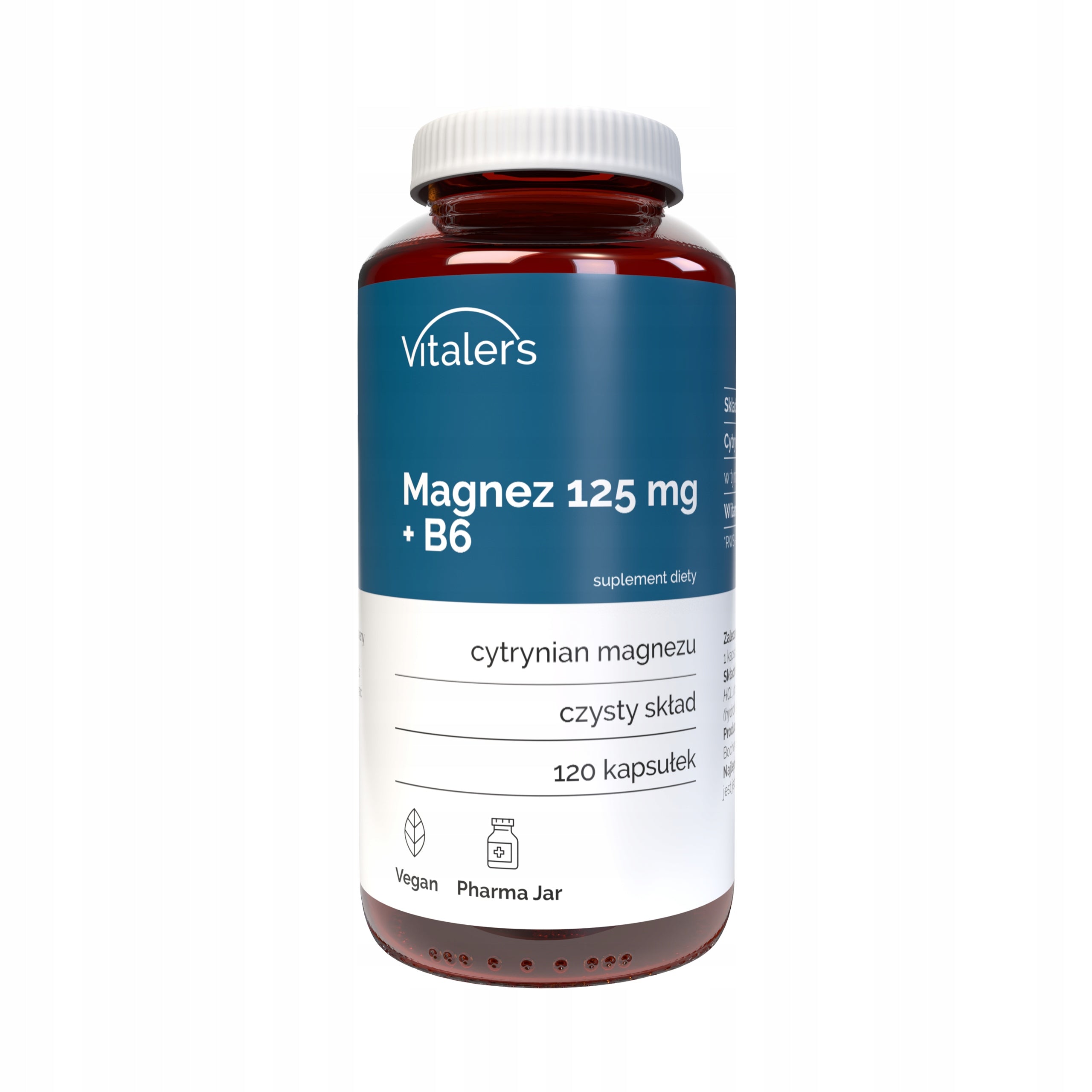 Magnesium 125 mg Vitamin B6 6 mg Vitaler's Muscles Nervous System 120 capsules Packaging status original