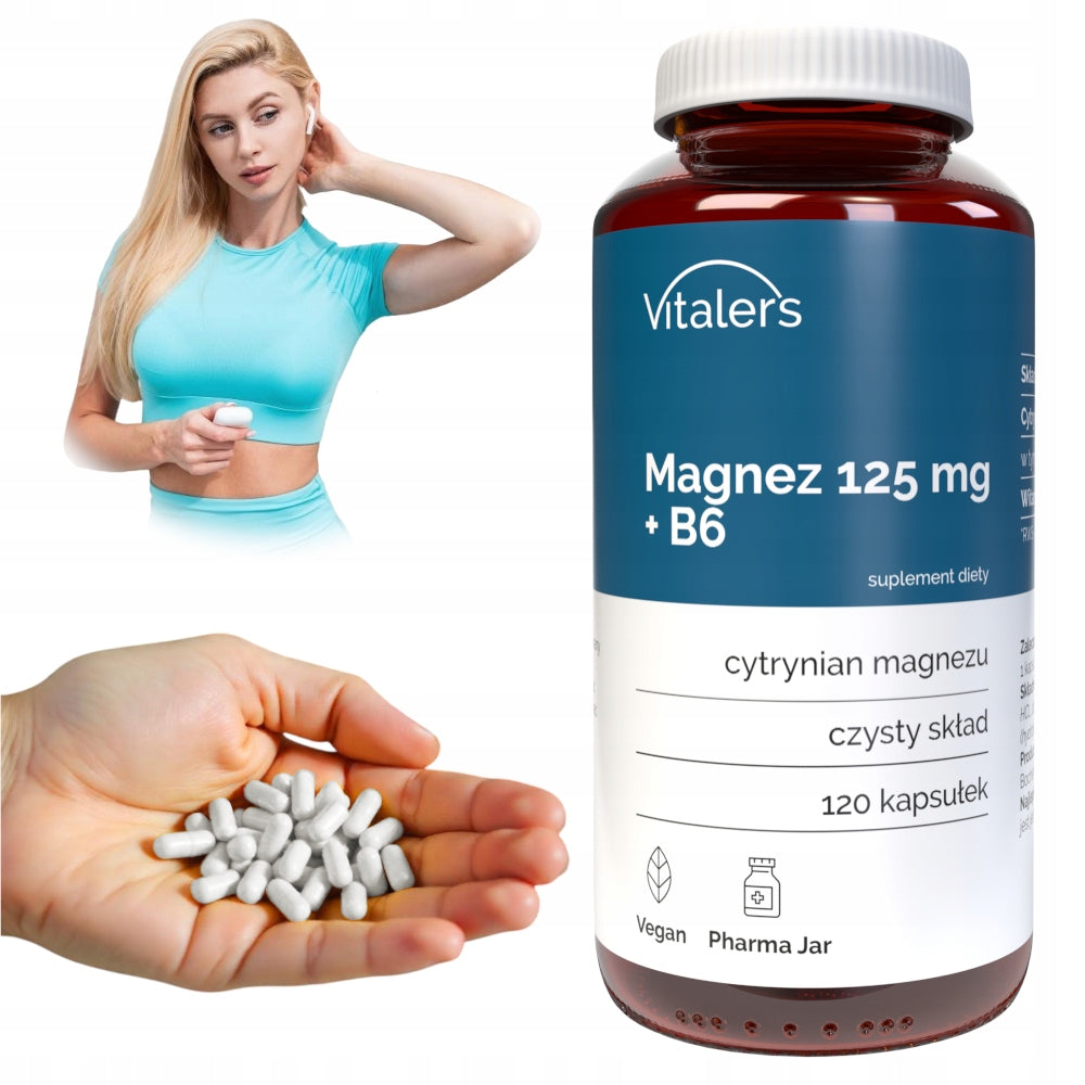 Magnesium 125 mg Vitamin B6 6 mg Vitaler's Muscles Nervous System 120 capsules