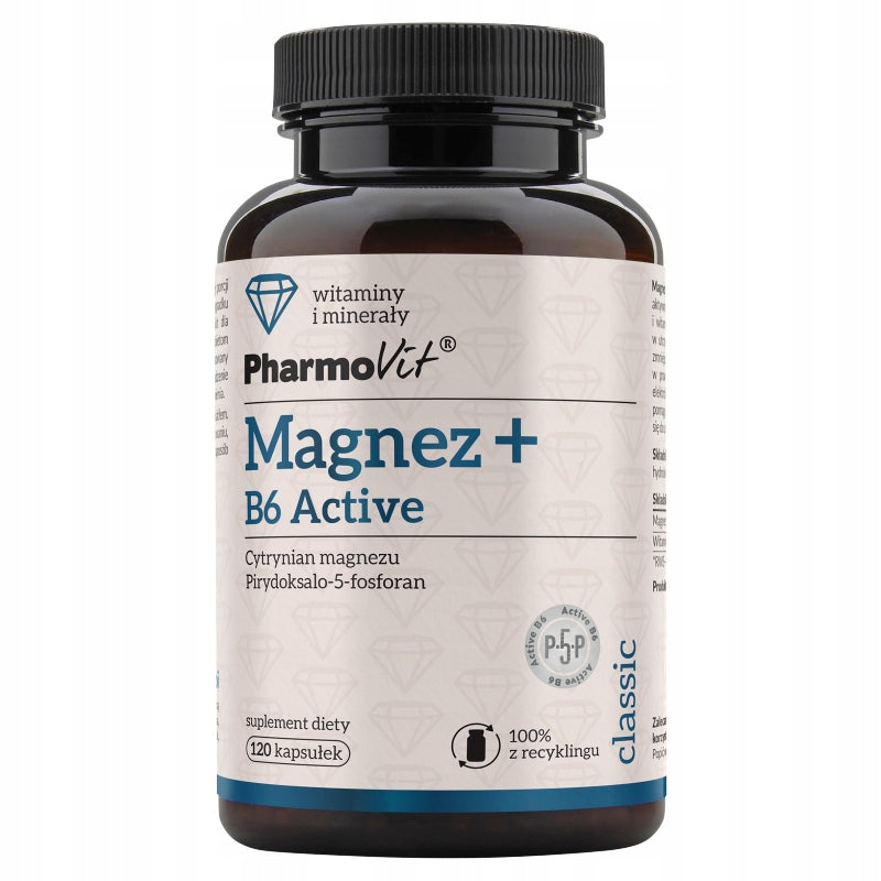 Magnesium + B6 Active Pharmovit, dietary supplement, 120 capsules