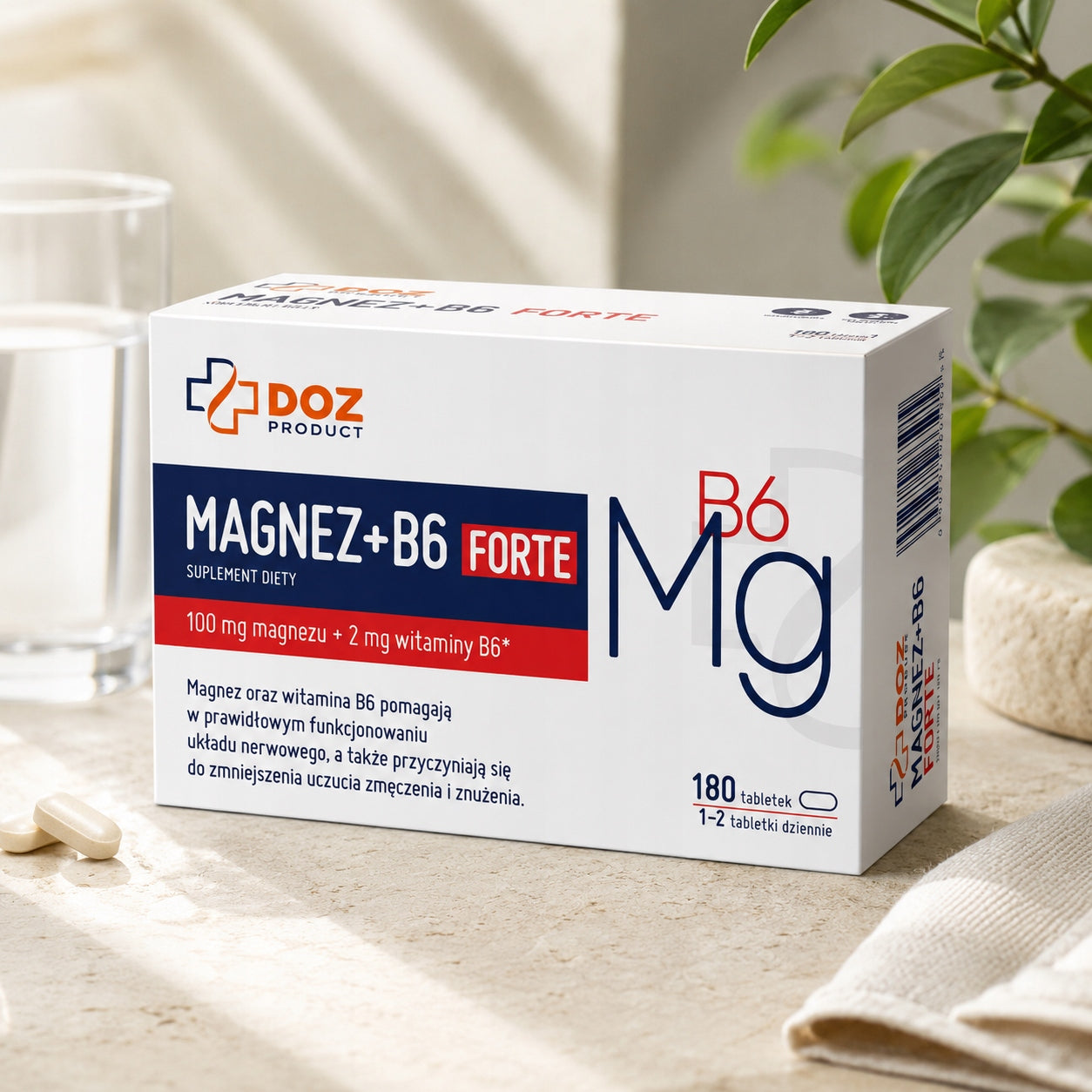 Magnesium B6 Forte tablets, DOZ Product, 180 pcs. Packaging status original
