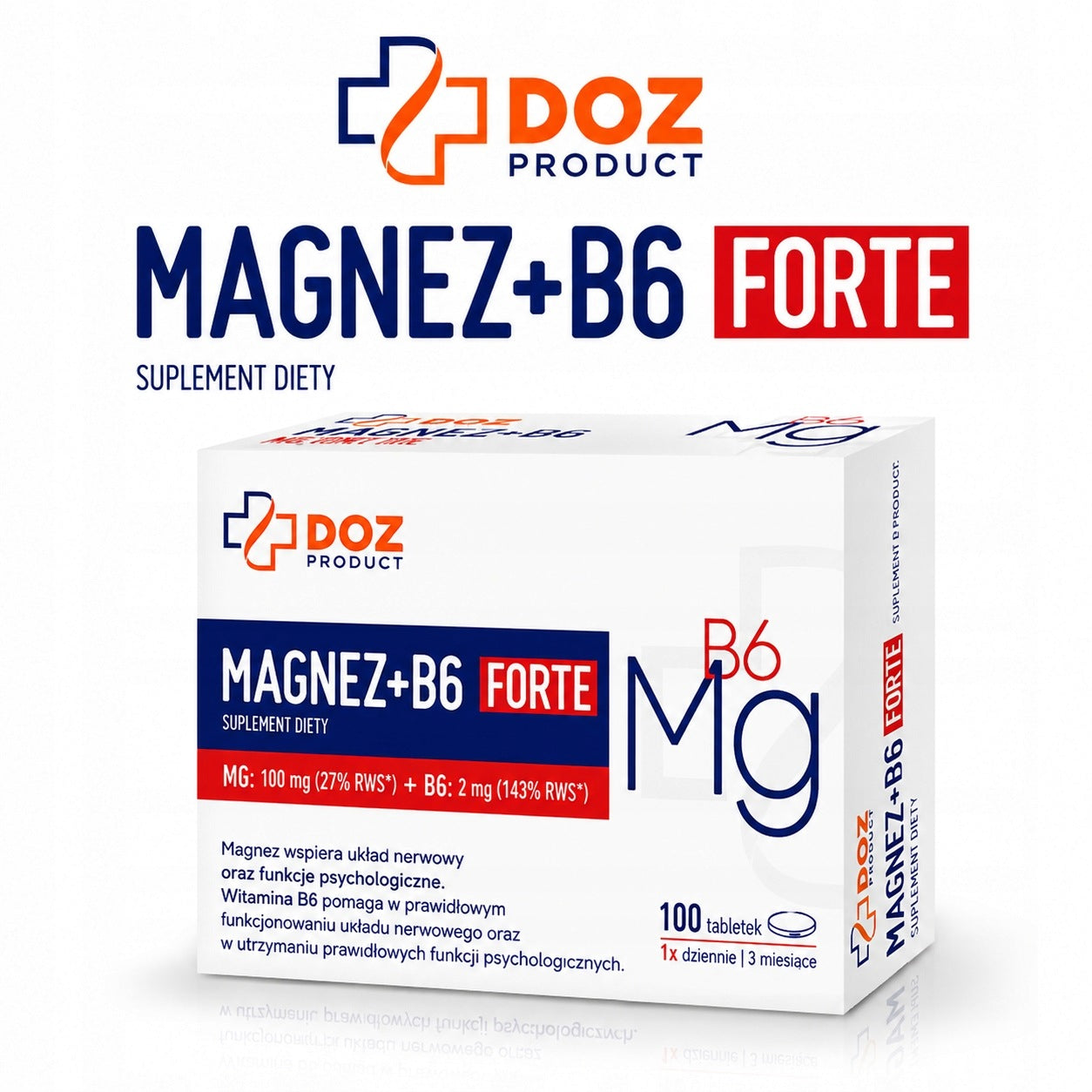 Magnesium B6 Forte, tablets, fatigue, nervous system, DOZ Product, 100 pcs. Name other