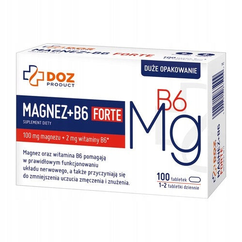 Magnesium B6 Forte, tablets, fatigue, nervous system, DOZ Product, 100 pcs.