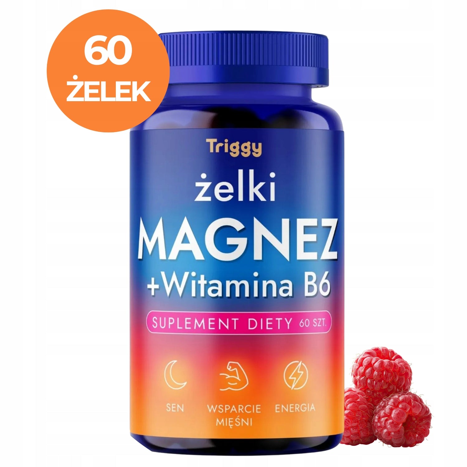Magnesium B6 Triggy 60 Raspberry Gummies