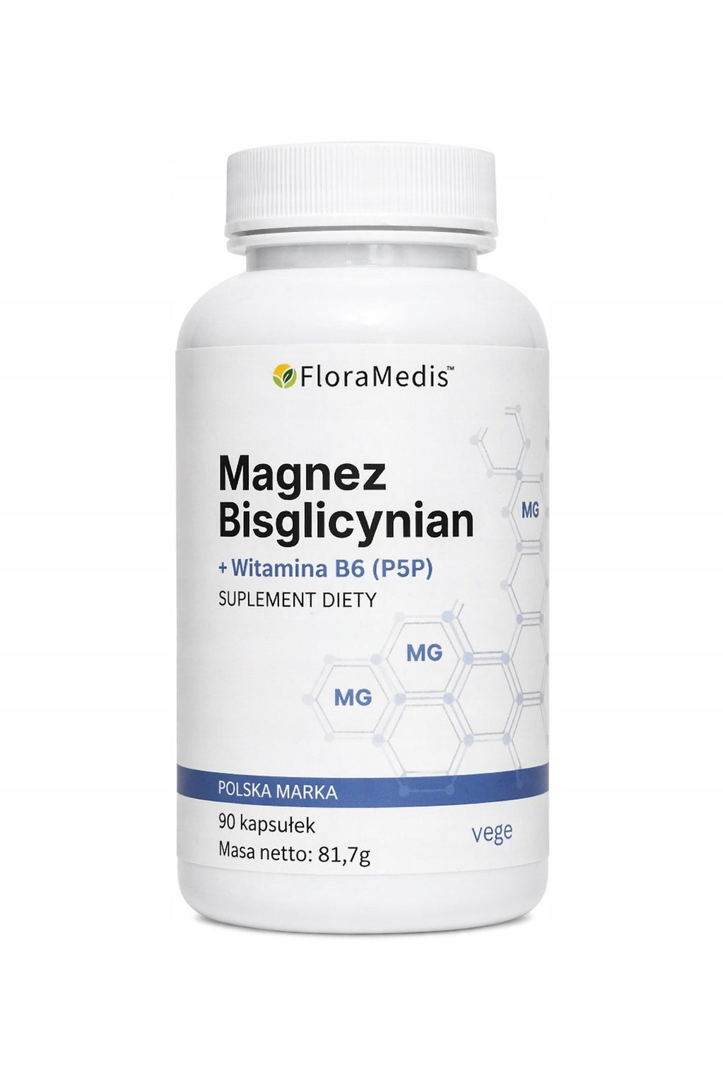 Magnesium Bisglycinate 100 mg + B6 P-5-P Chelate 90 capsules FloraMedis