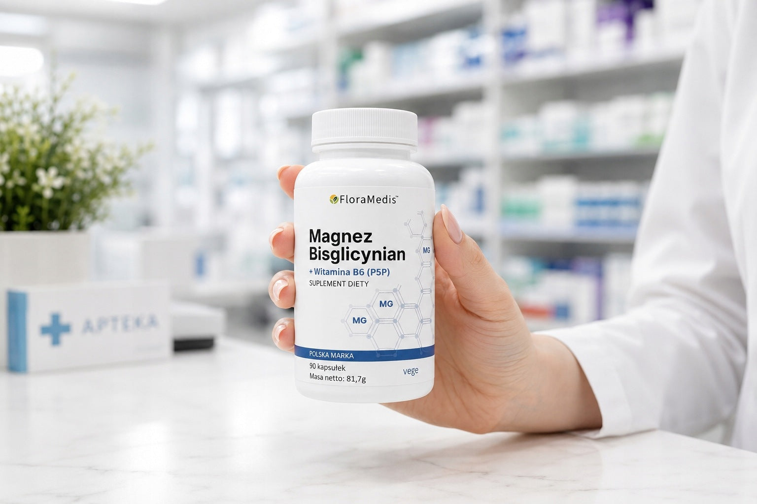 Magnesium Bisglycinate + Vitamin B6 P-5-P Chelate 90 capsules x2 Name Glicynian Magnezu