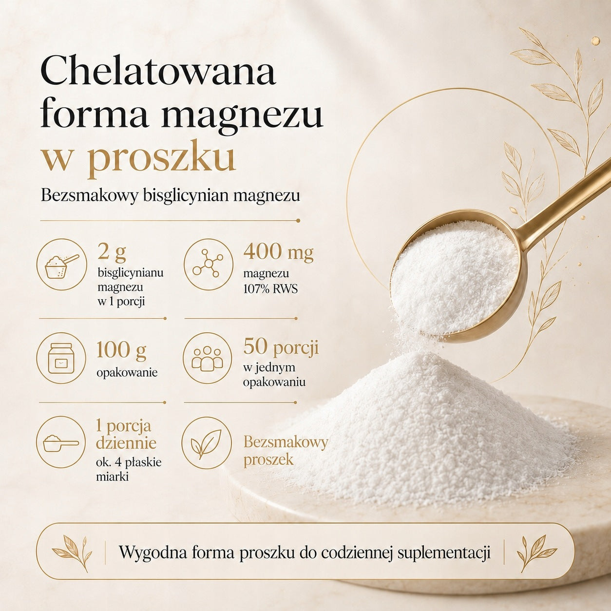 Magnesium Chelate 100g Bisglycinate Magnesium Glycinate STRONG Victorious Expiration date at least six months from the date of purchase