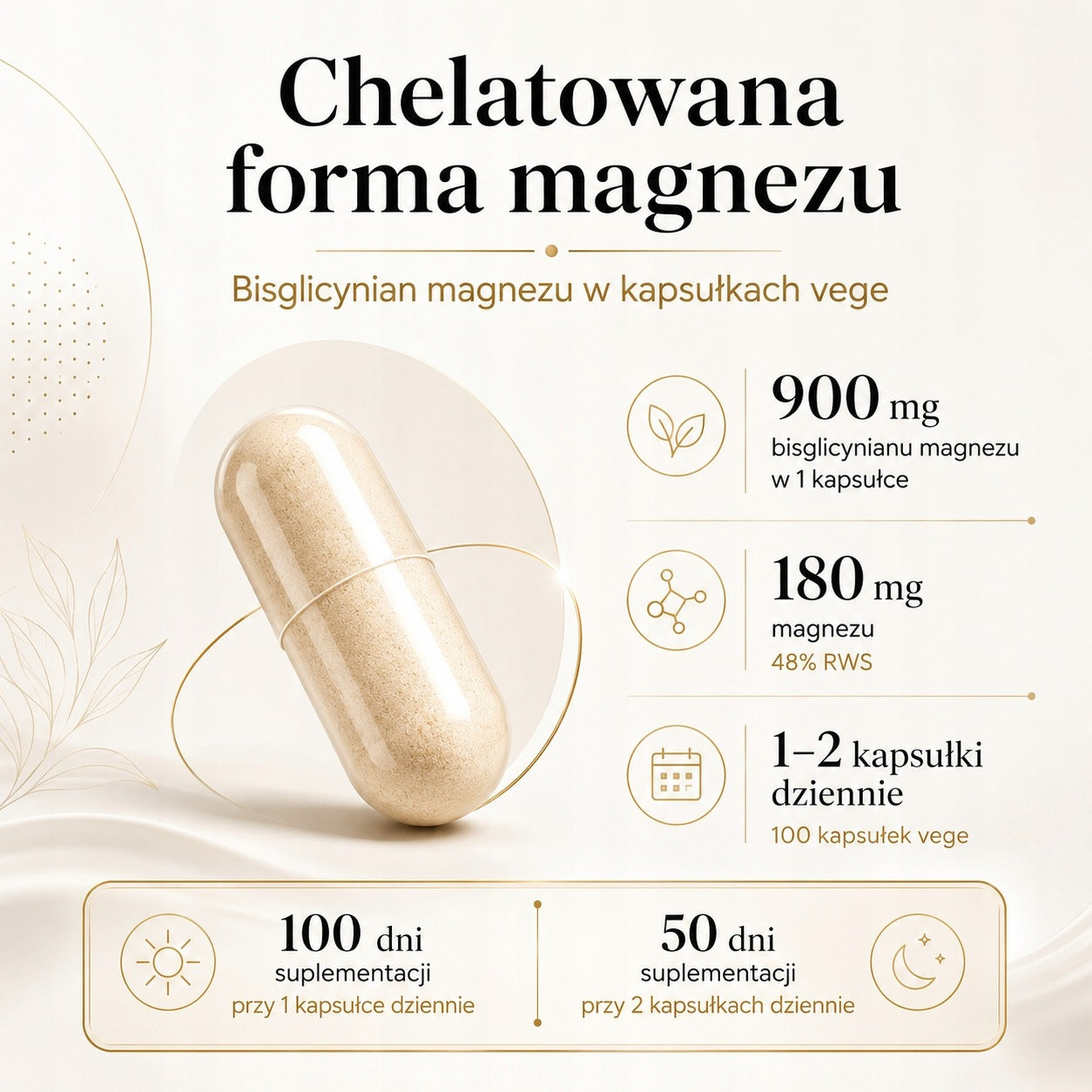 Magnesium Chelate 900mg Bisglycinate Strong Glycinate 30 capsules Victorious Expiration date at least six months from the date of purchase
