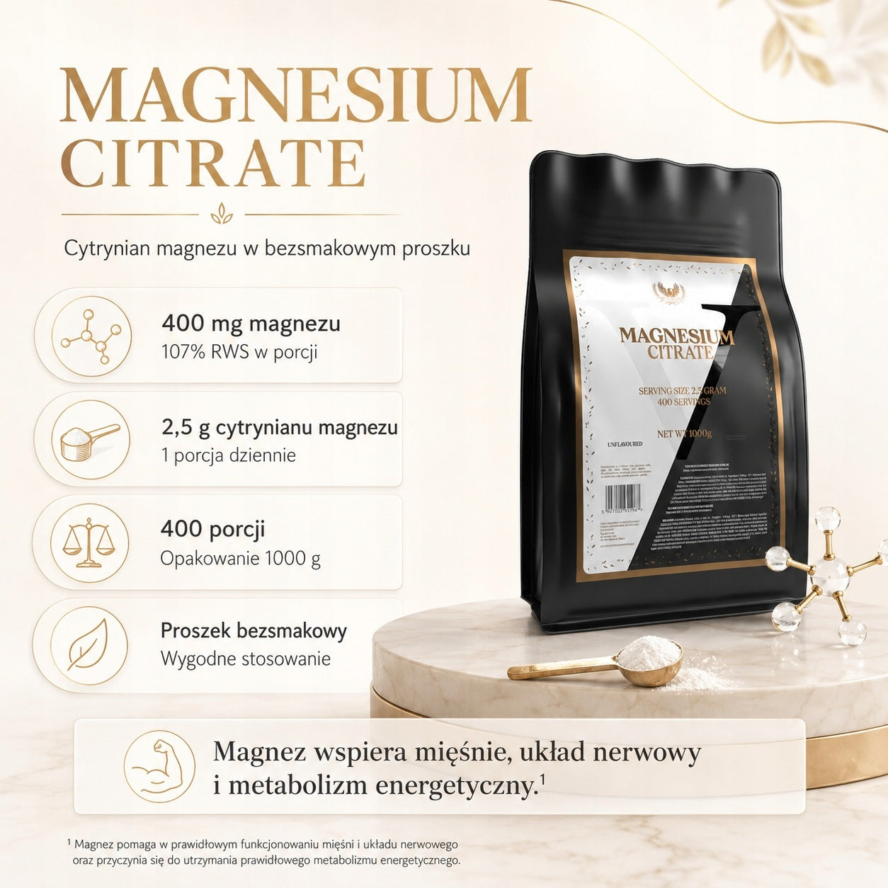 Magnesium Citrate 1000g Magnesium Citrate 1kg Contractions Victorious Packaging status original