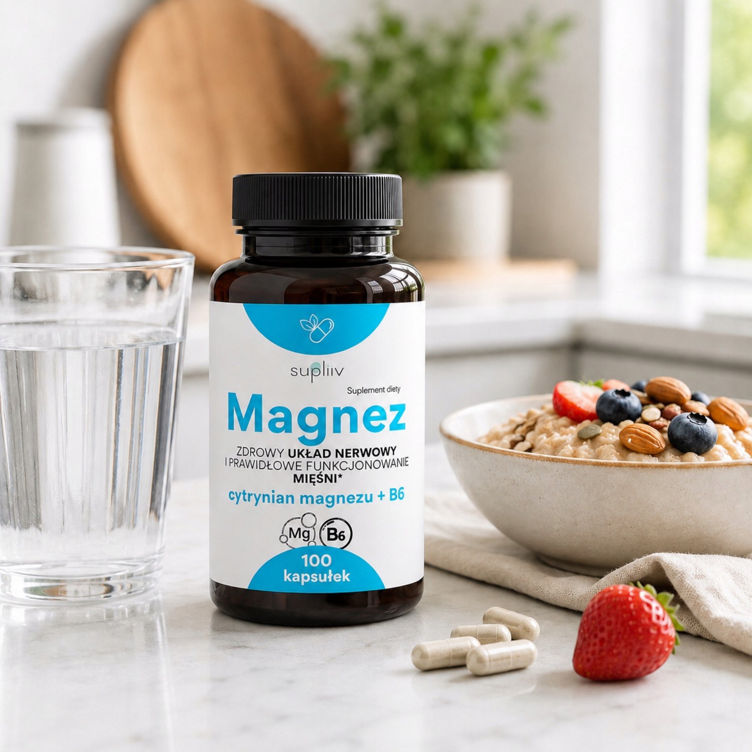 Magnesium Citrate +vitamin B6 100 caps. supliiv STRESS MUSCLES WITHOUT ADDITIVES 100% Expiration date at least 1 year from the date of purchase