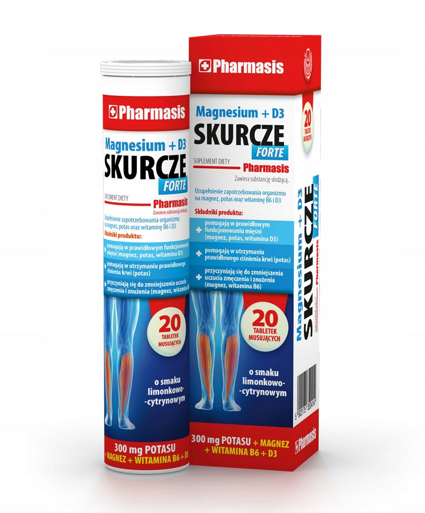 Magnesium + D3 Contractions Forte Pharmasis 20 Effervescent Tablets