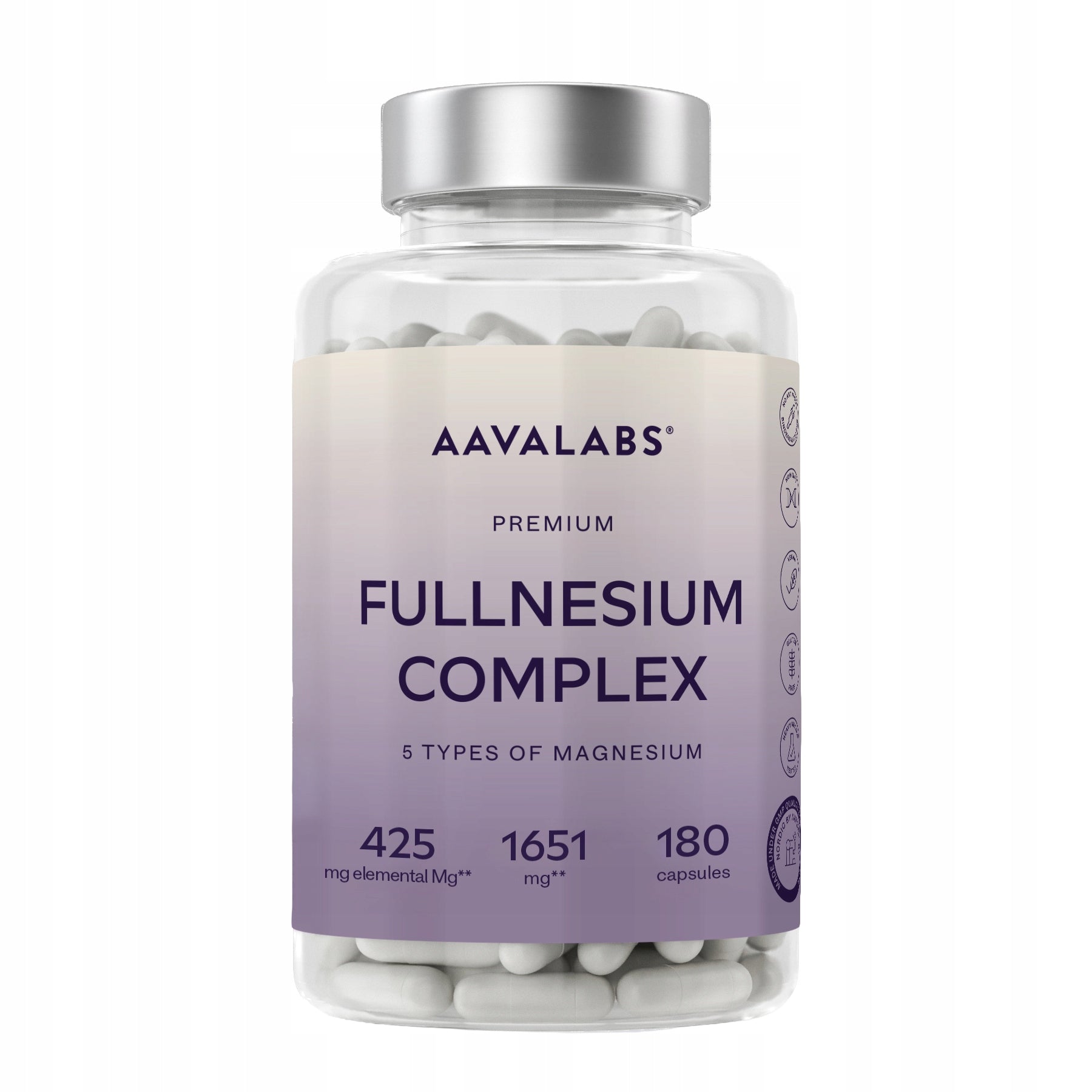 Magnesium Fullnesium 425mg Diglycinate Complex 5 Forms 180 kaps | Aavalabs Medical device no