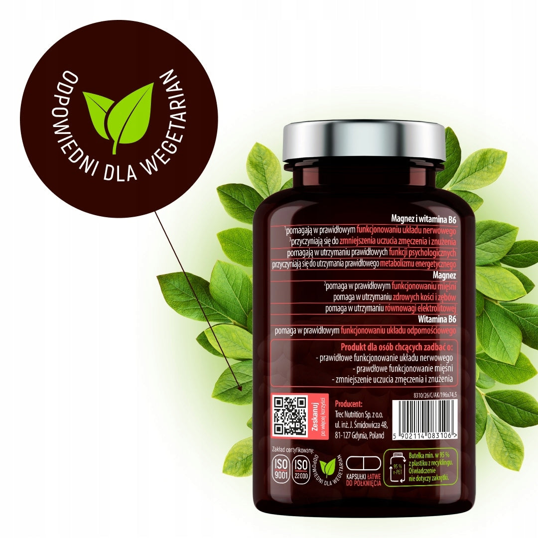 Magnesium Glycinate 100% Chelated + Vitamin B6 For Muscle Nerve Fatigue Expiration date at least 1 year from the date of purchase