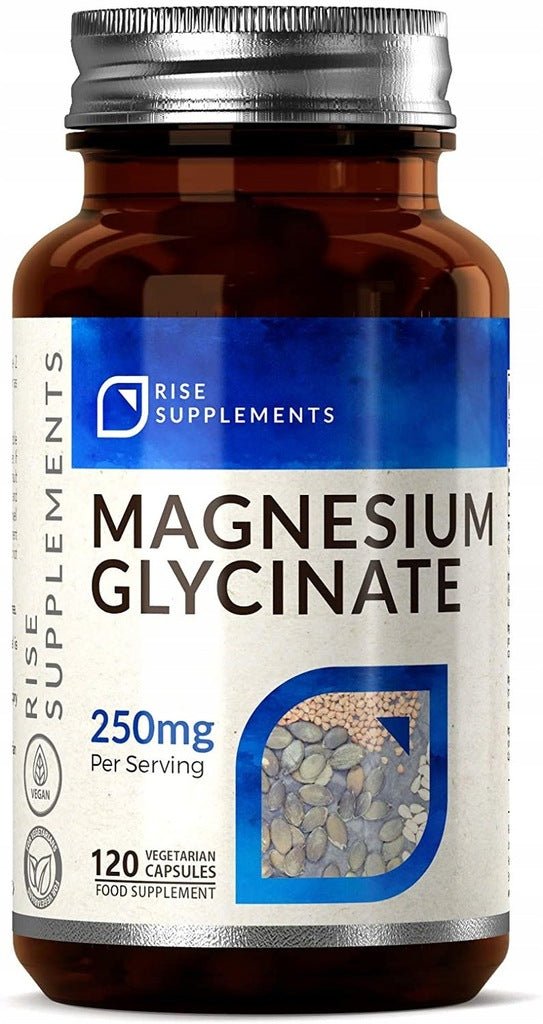 Magnesium Glycinate 120 Capsules of 250mg per serving Packaging status original